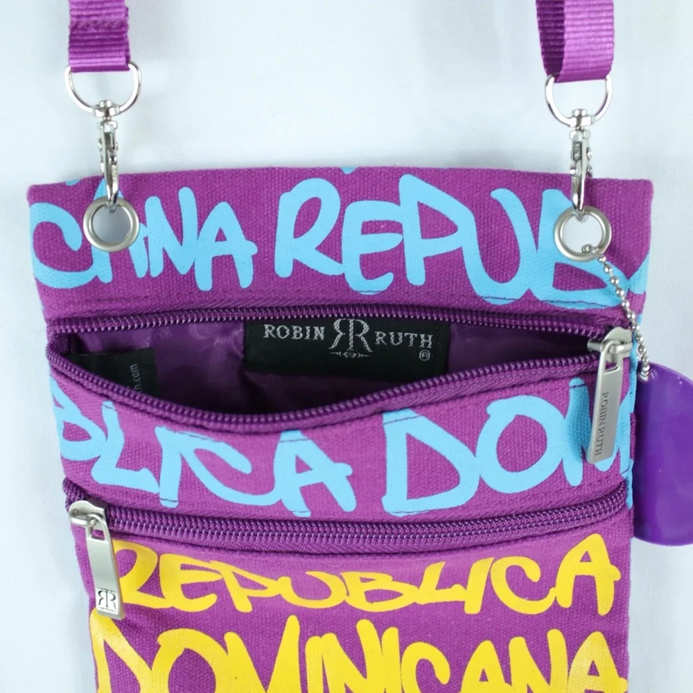 Robin‎ Ruth Purple Dominican Republic 2 Pocket Cross Body Purse - Like NEW